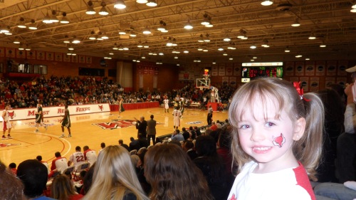 Jillian Cheering on the Marist Red Foxes